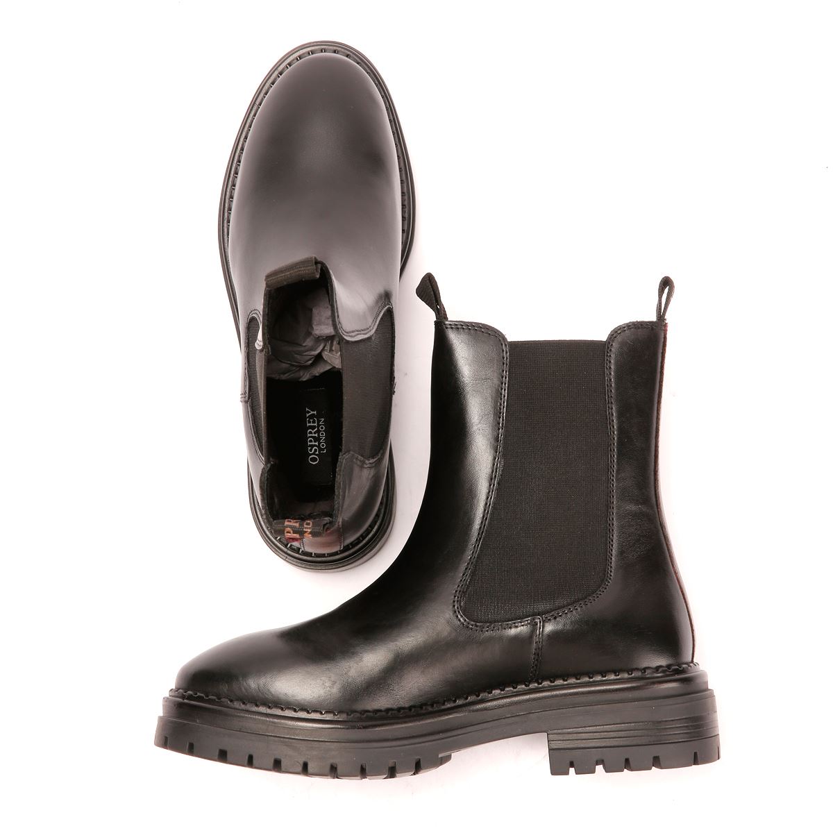 Osprey London The Hampton Chelsea Leather Women's Black/Merlot Boots