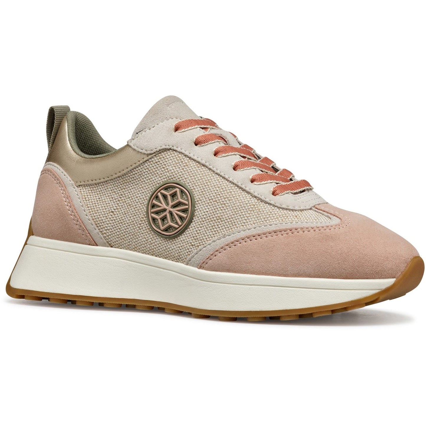 Geox D AMABEL Synthetic Polyurethane Women's Light Sand/Light Taupe Trainers