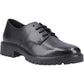 Hush Puppies Aubrey Lace Up Leather Youth Black Derby Shoes