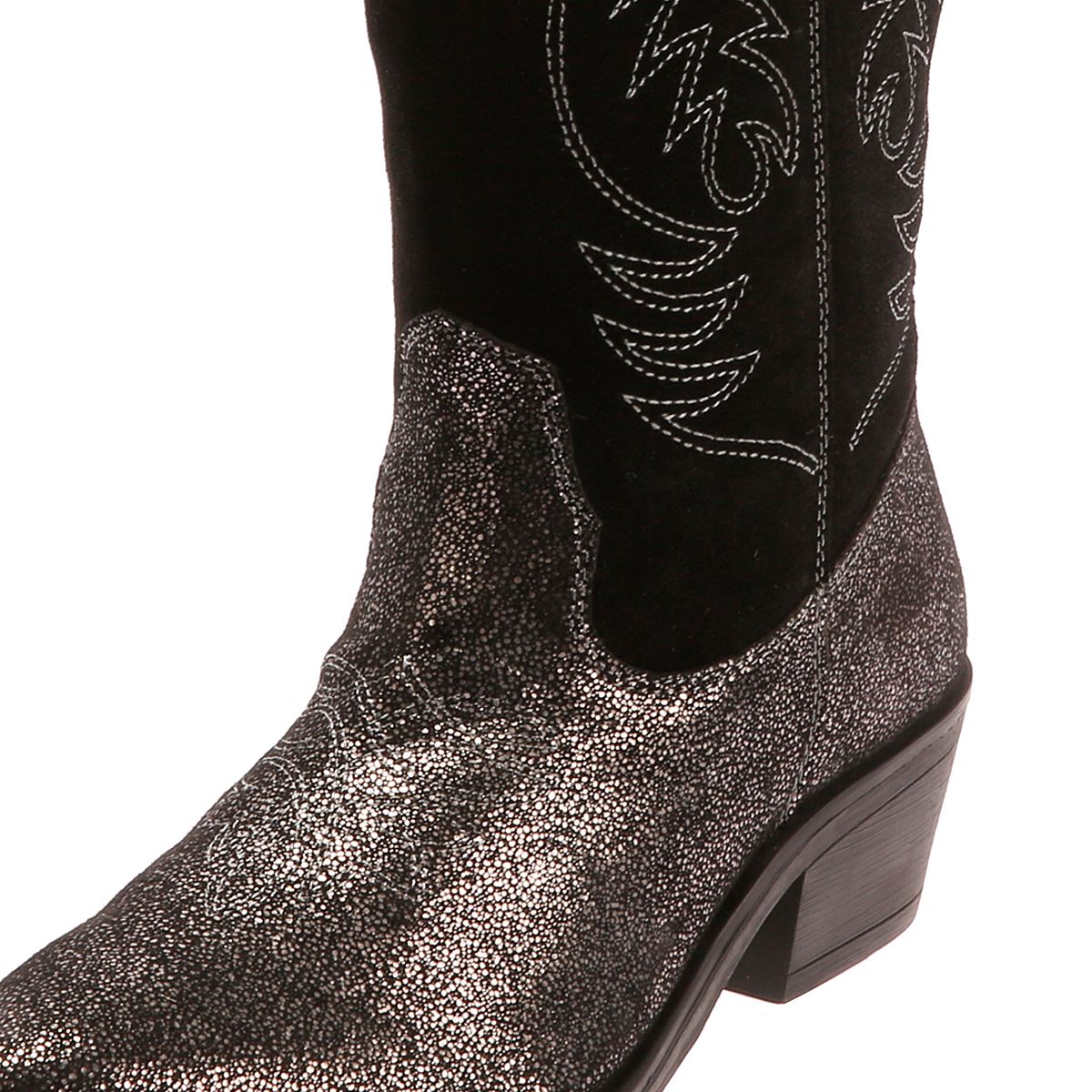 Osprey London The Louisiana Leather Women's Black/Gunmetal Boots