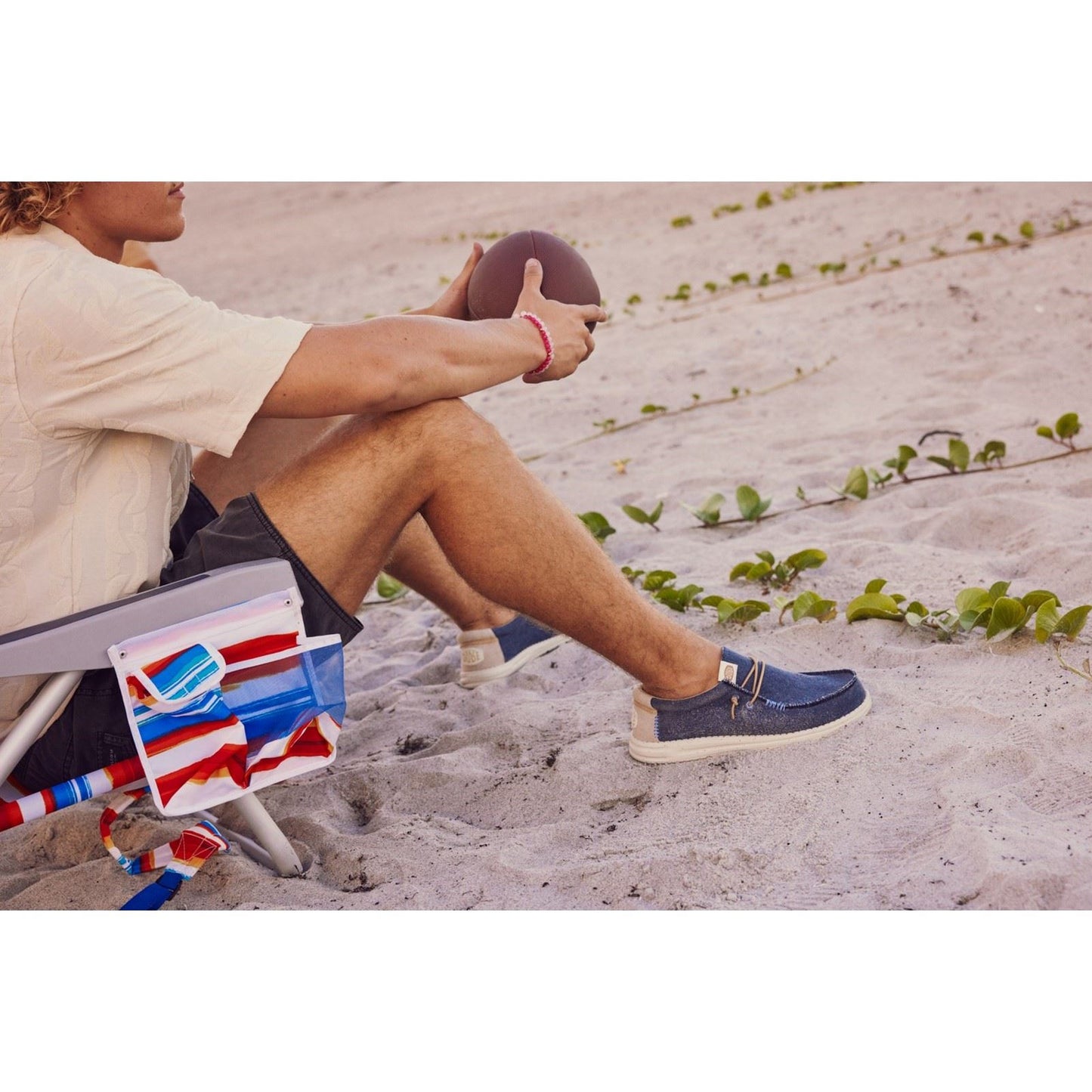 HEYDUDE Men's Wally Coastline Jute Shoe in Navy
