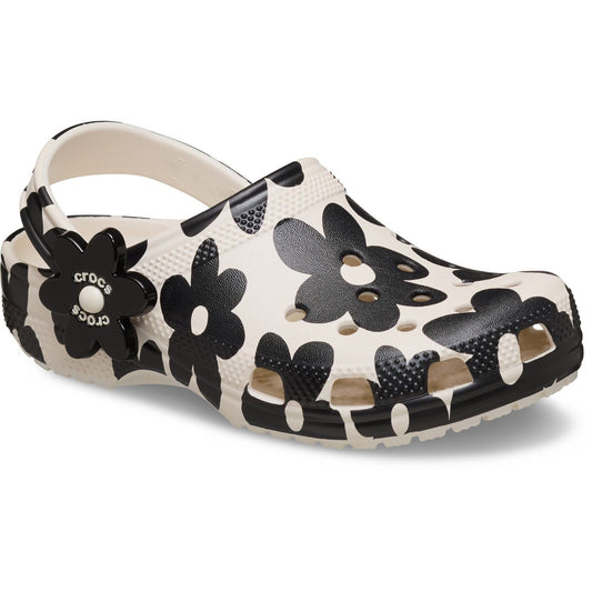 Crocs Classic Pop Petals EVA Girl's Summit White/Black Casual Shoes - Clogs