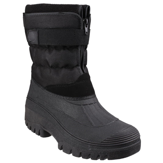 Cotswold Women's Chase Touch Fastening and Zip up Winter Boot in Black