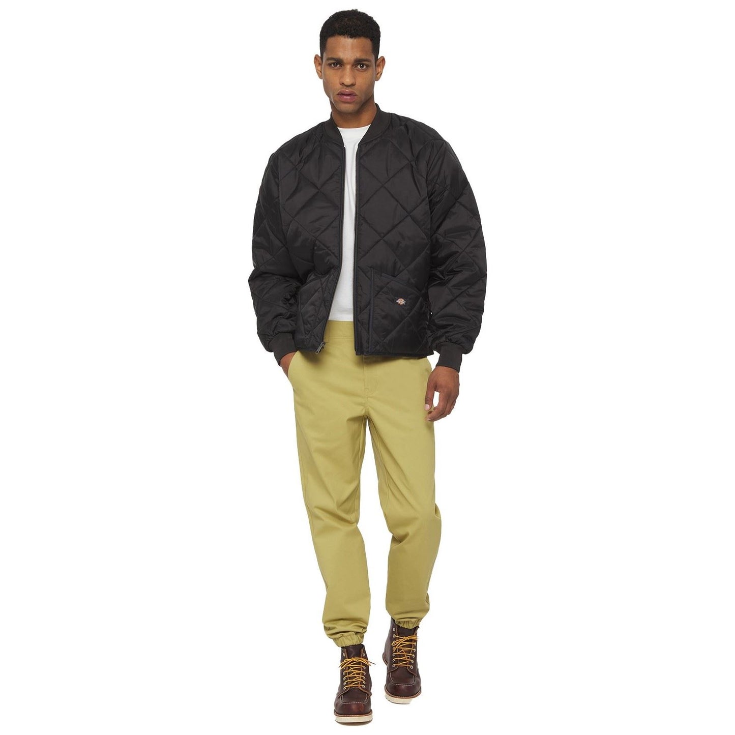 Dickies Men's Diamond Quilted Nylon Jacket in Black