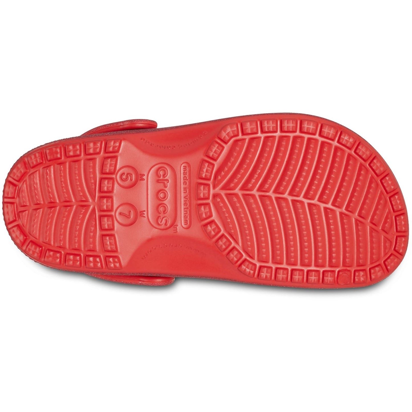 Crocs Unisex Classic Glitter Clog in Cherry Red