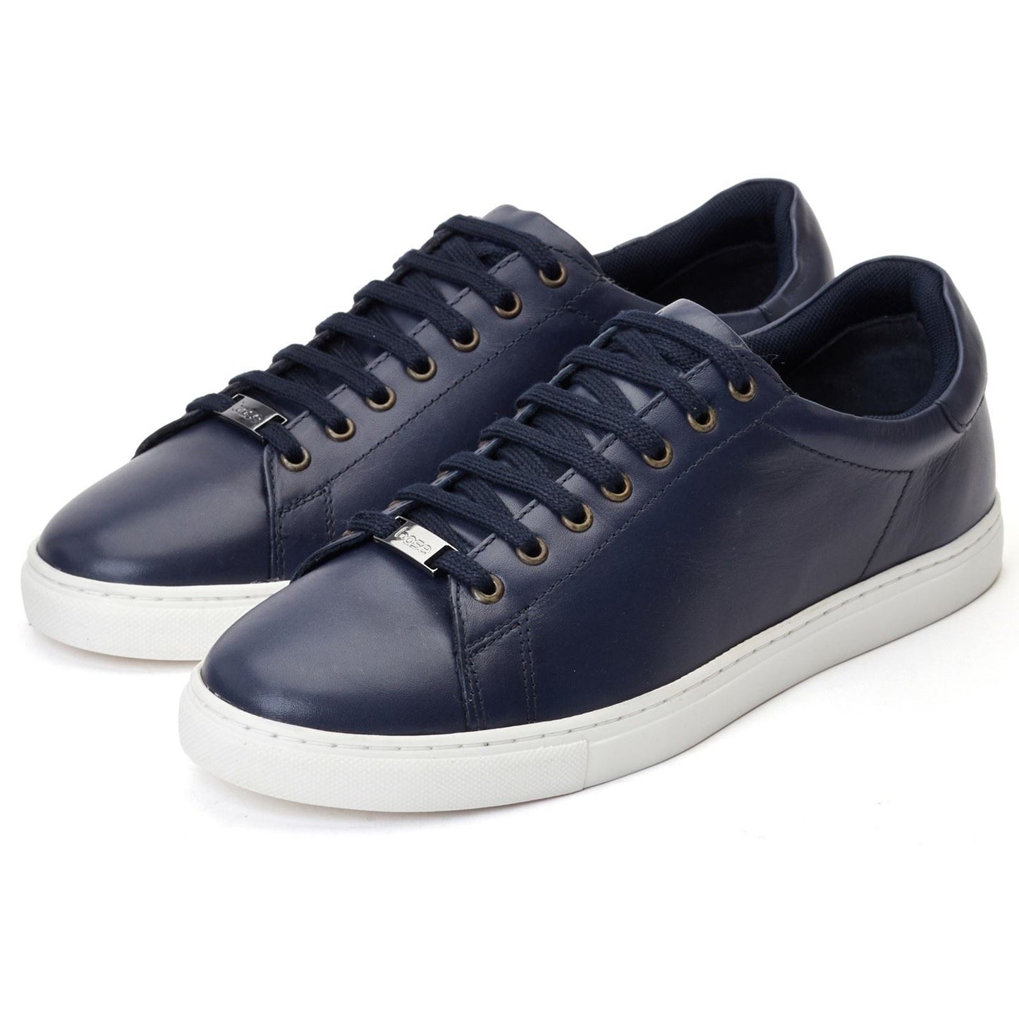 Base London Tucker Leather Men's Navy Trainers