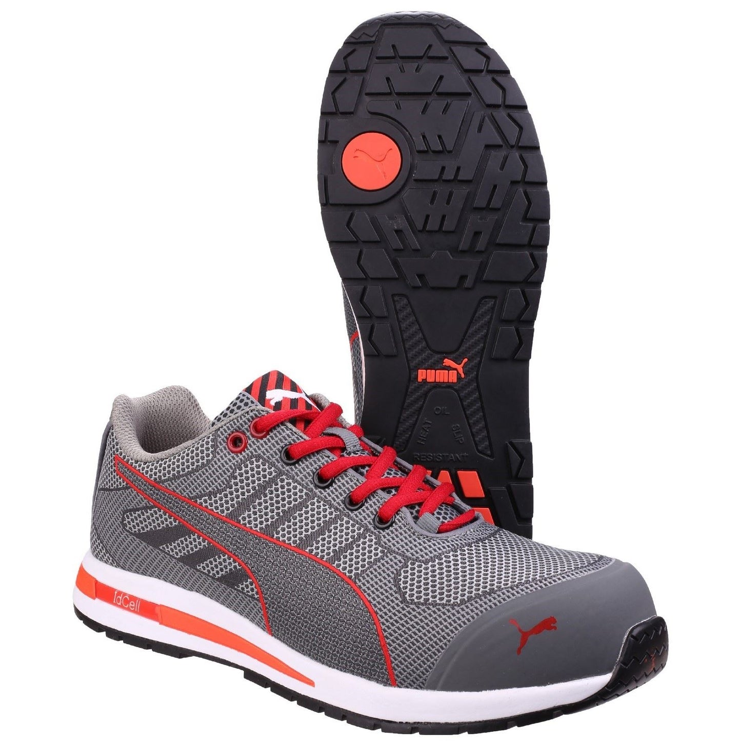 Puma Safety Men's Xelerate Knit Low Safety Trainer in Grey