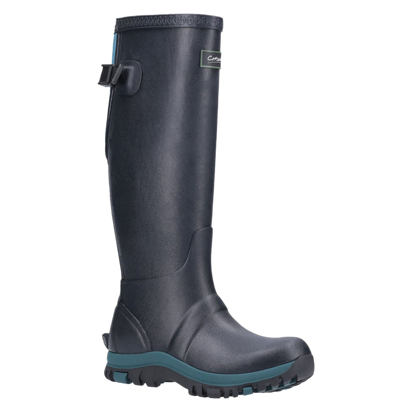 Cotswold Women's Realm Adjustable Wellington Boot in Navy/Teal