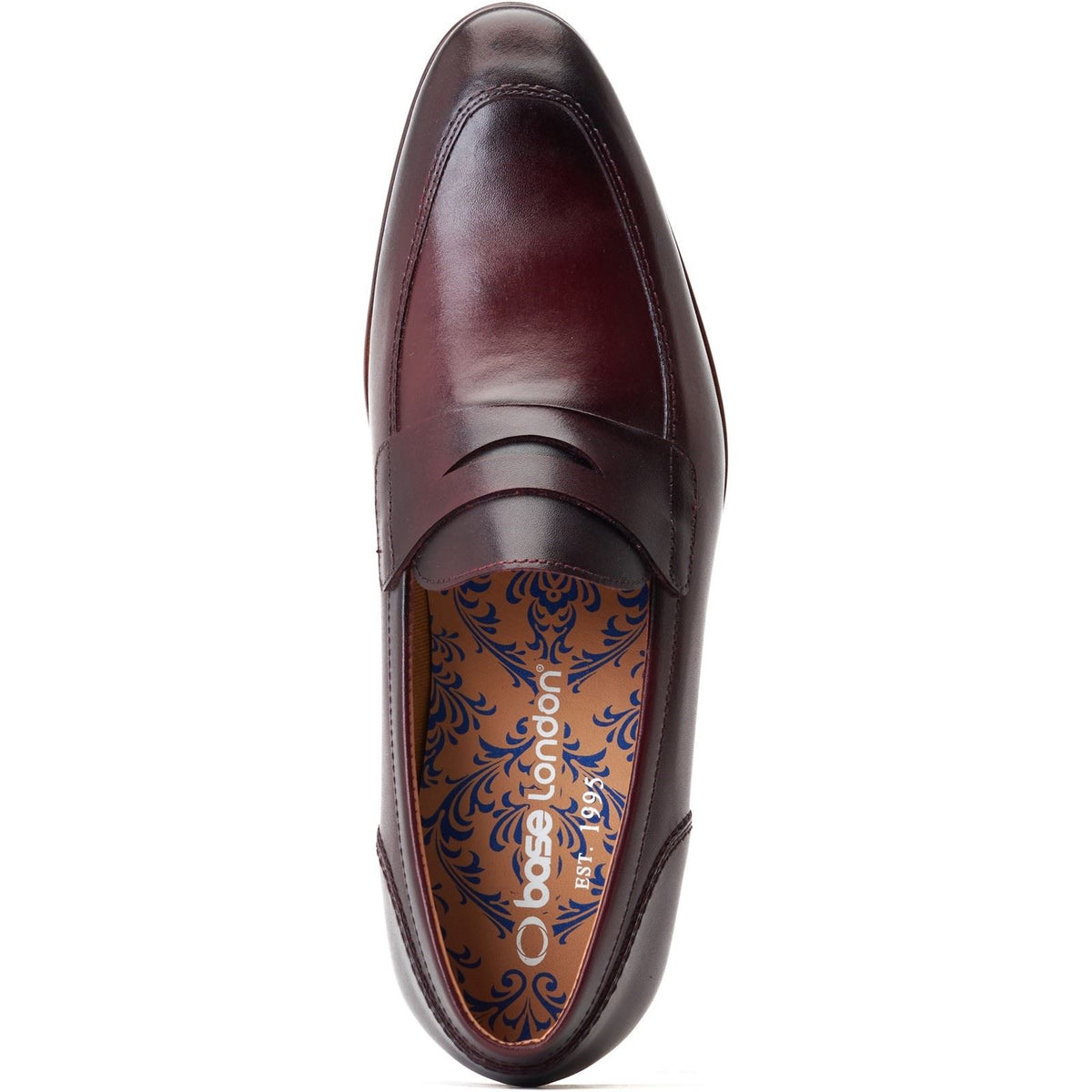 Base London Men's Bruno Penny Loafer in Bordo