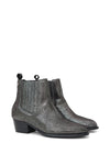 Osprey London The Janey Leather Women's Gunmetal Ankle Boots