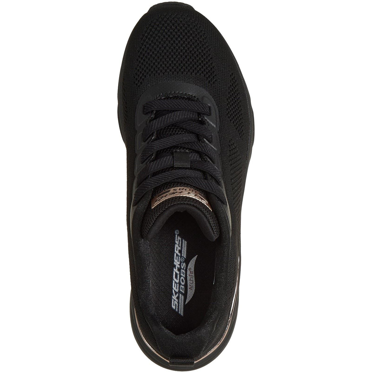 Skechers BOBS Arch Fit Elev8 Textile Women's Black Engineered Knit Trainers