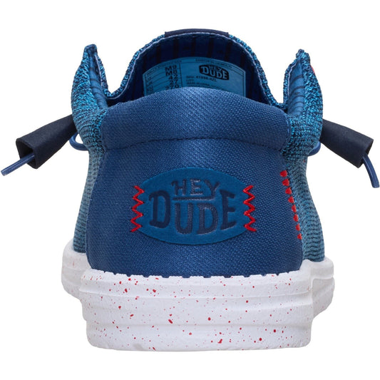 HEYDUDE Wally Stretch Sox Polyester Men's Ensign Blue/Multi Loafers