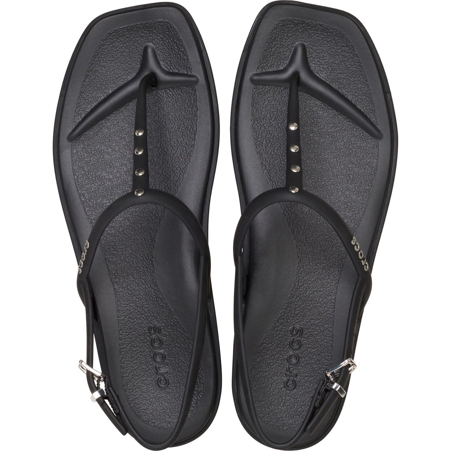 Crocs Miami Studded Thong Flip Thermoplastic Women's Black Sandals