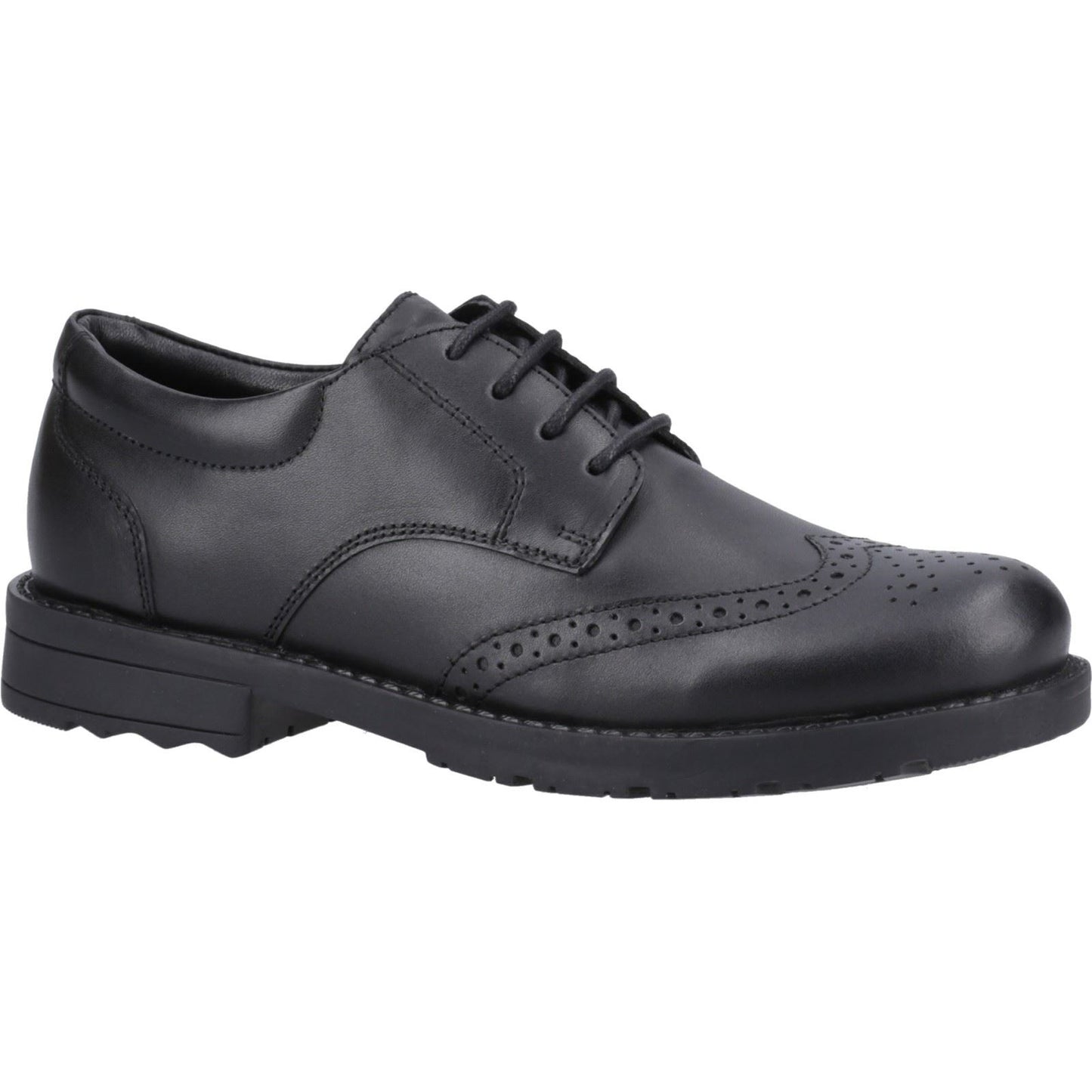 Hush Puppies Brian Leather Youth Black Brogues