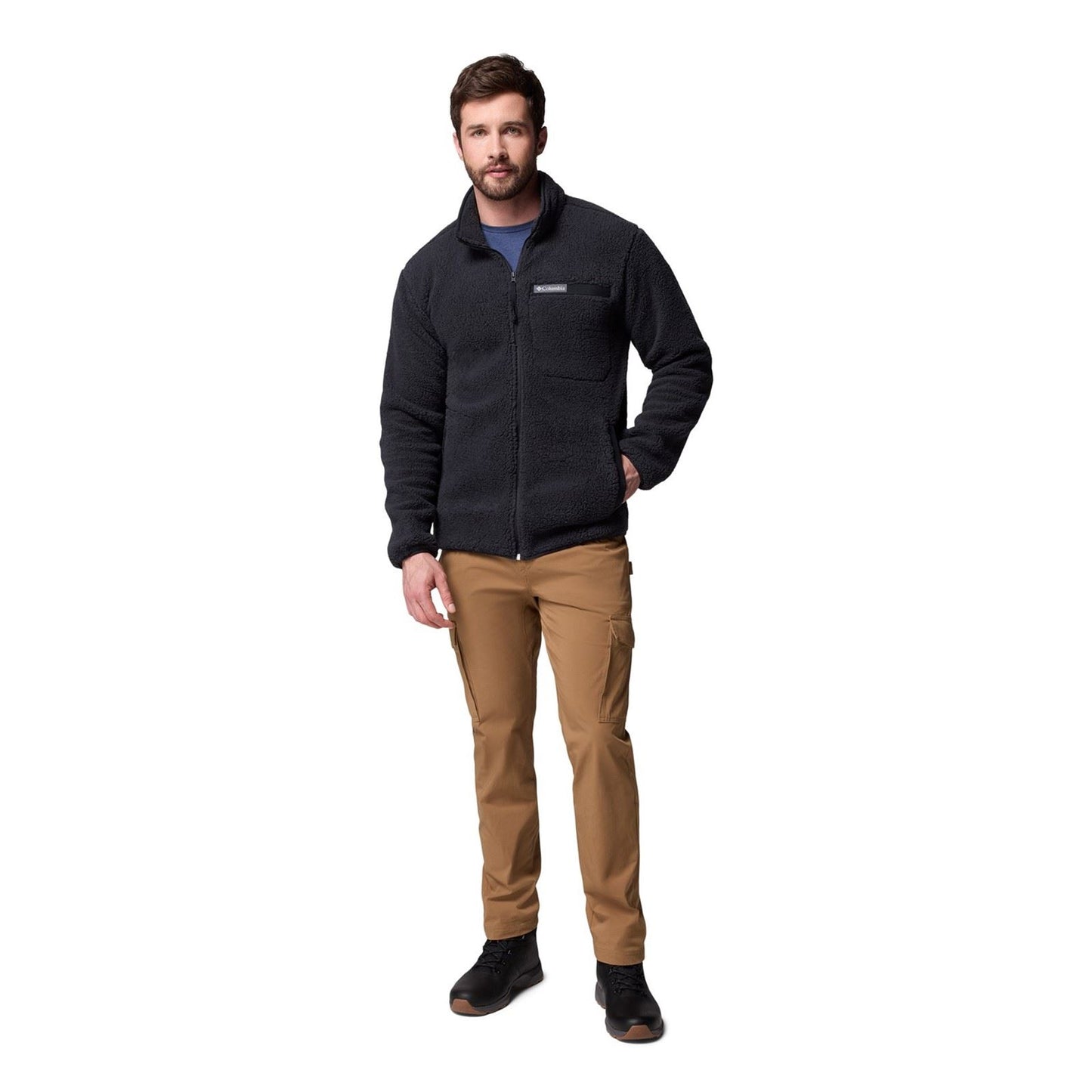 Columbia Rugged Ridge High Pile Full Zip Men's Black Fleece Jacket