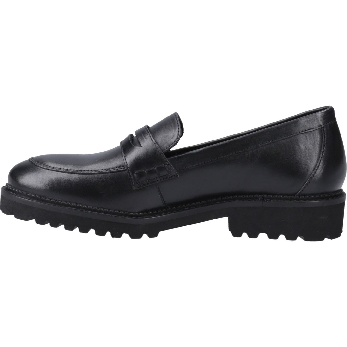 Hush Puppies Grazia Leather Youth Black Loafers