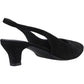 Hush Puppies Nahla Suede Heel Leather Women's Black Round Slingback Shoes