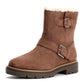 TOMS Ionie Moto Waxy Suede Women's Dark Brown Boots