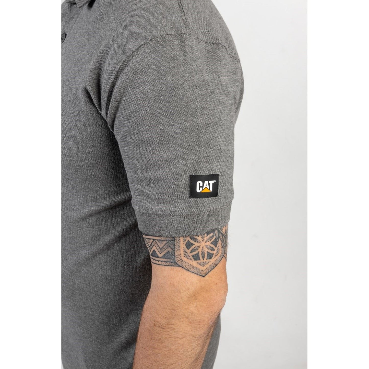 Caterpillar Men's Essentials Polo Shirt in Dark Heather Grey