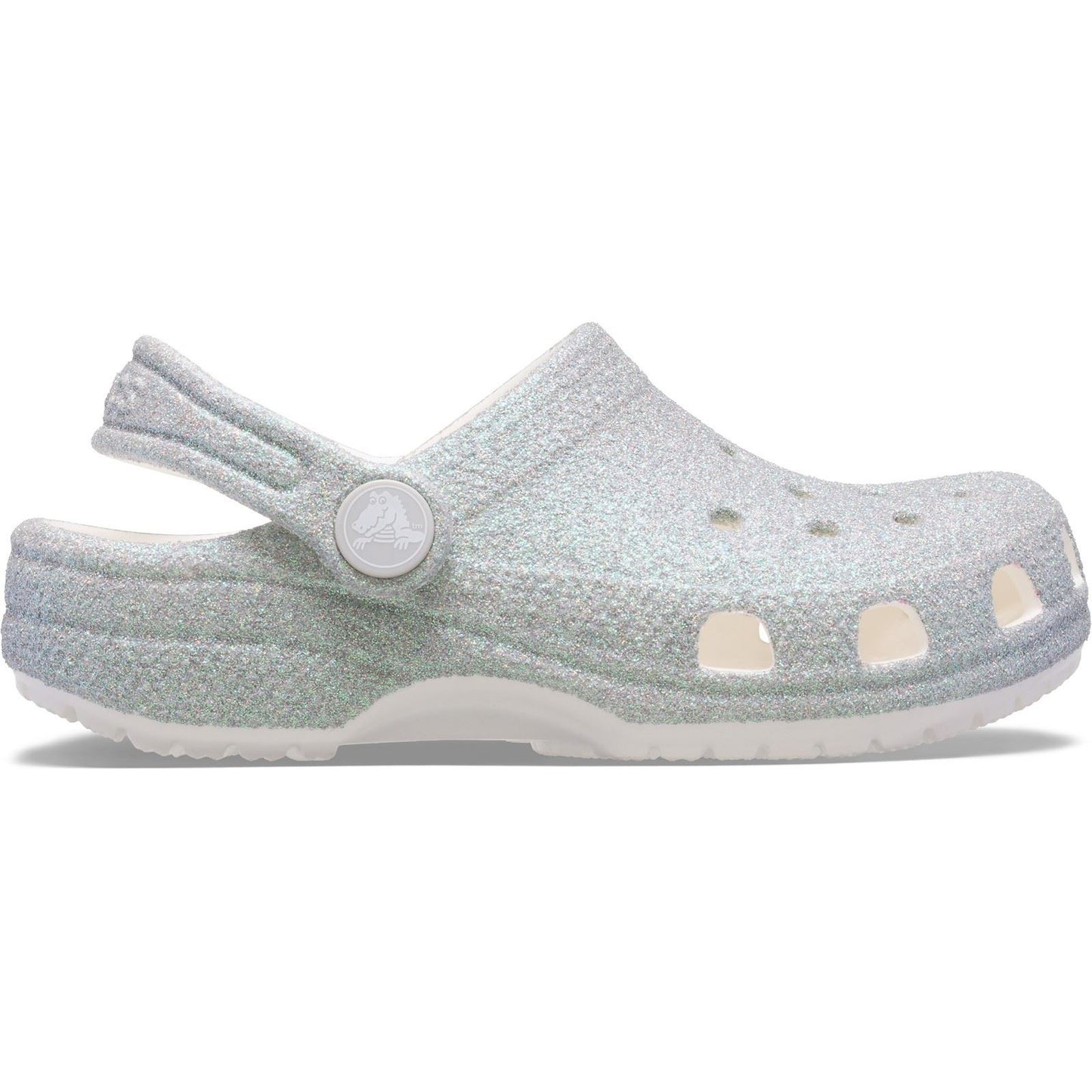 Crocs Classic Glitter Clog Thermoplastic Kids White Loafers