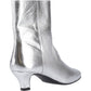 Hush Puppies Nahla Heel Leather Women's Silver Heeled Ankle Boots