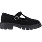 Hush Puppies Nella T-Bar Suede Women's Black Shoes