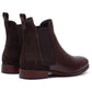 Hush Puppies Colette Leather Women's Chocolate Wide Fit Flat Chelsea Boots