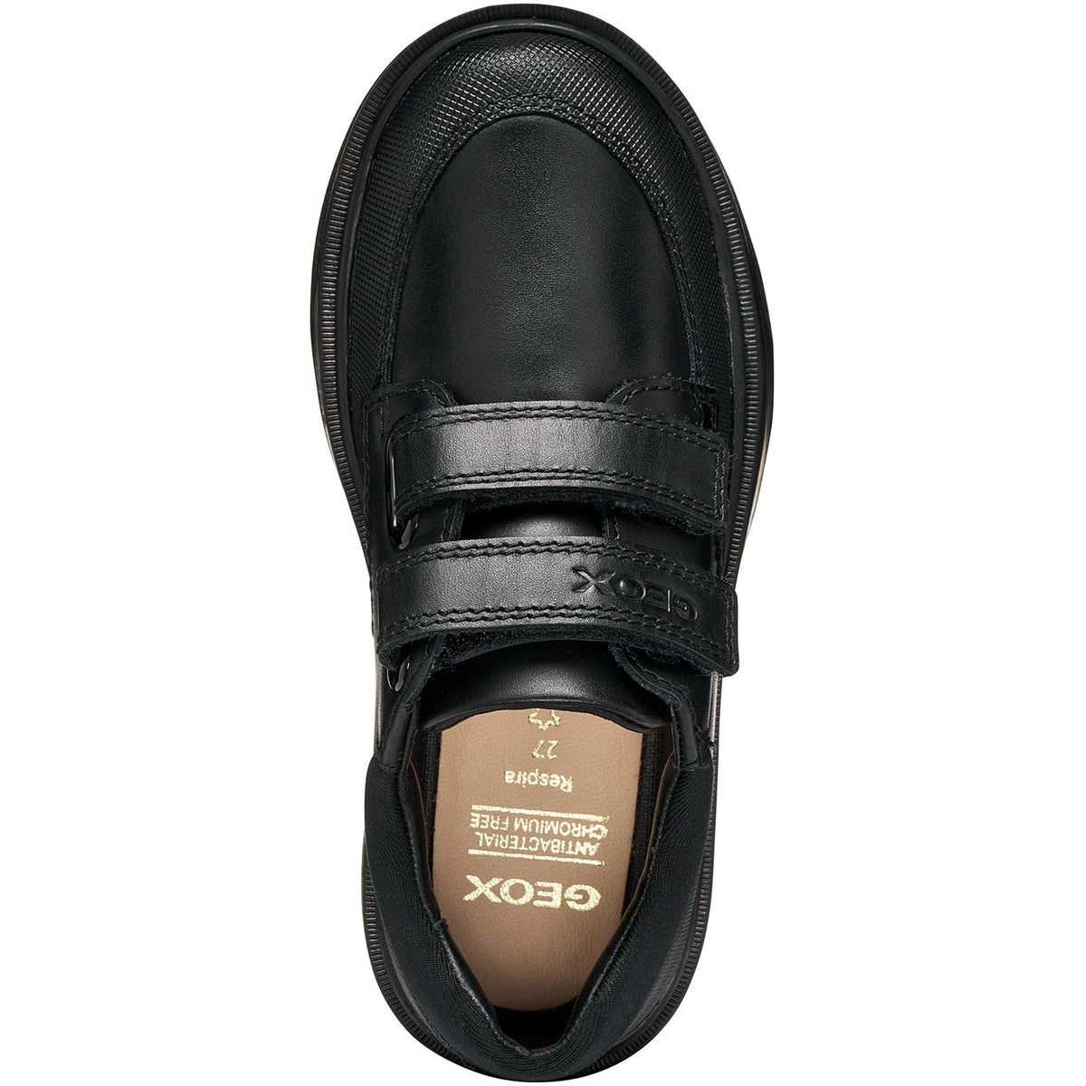 Geox J Riddock Leather Boy's Black Shoes