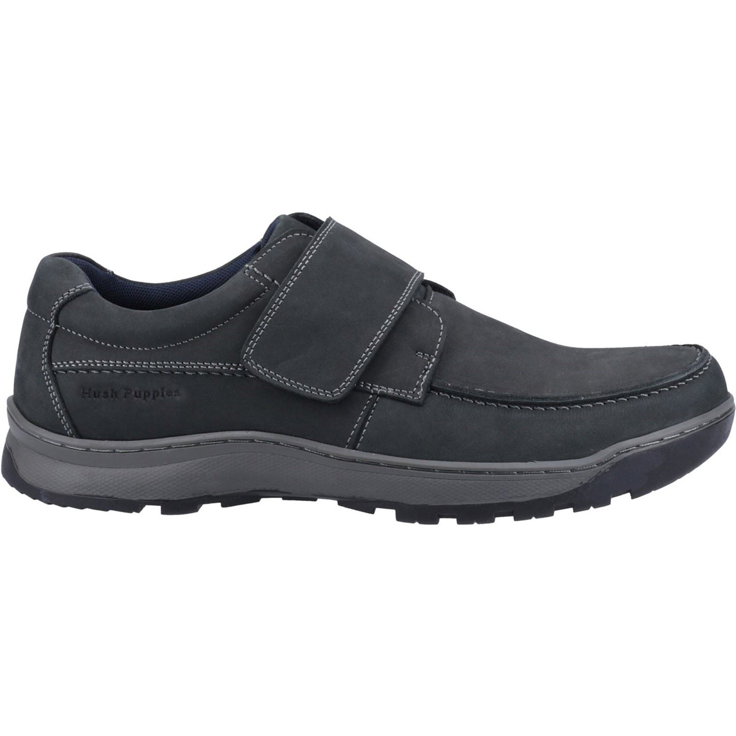 Hush Puppies Men's Casper Touch Fastening Shoes in Navy Nubuck