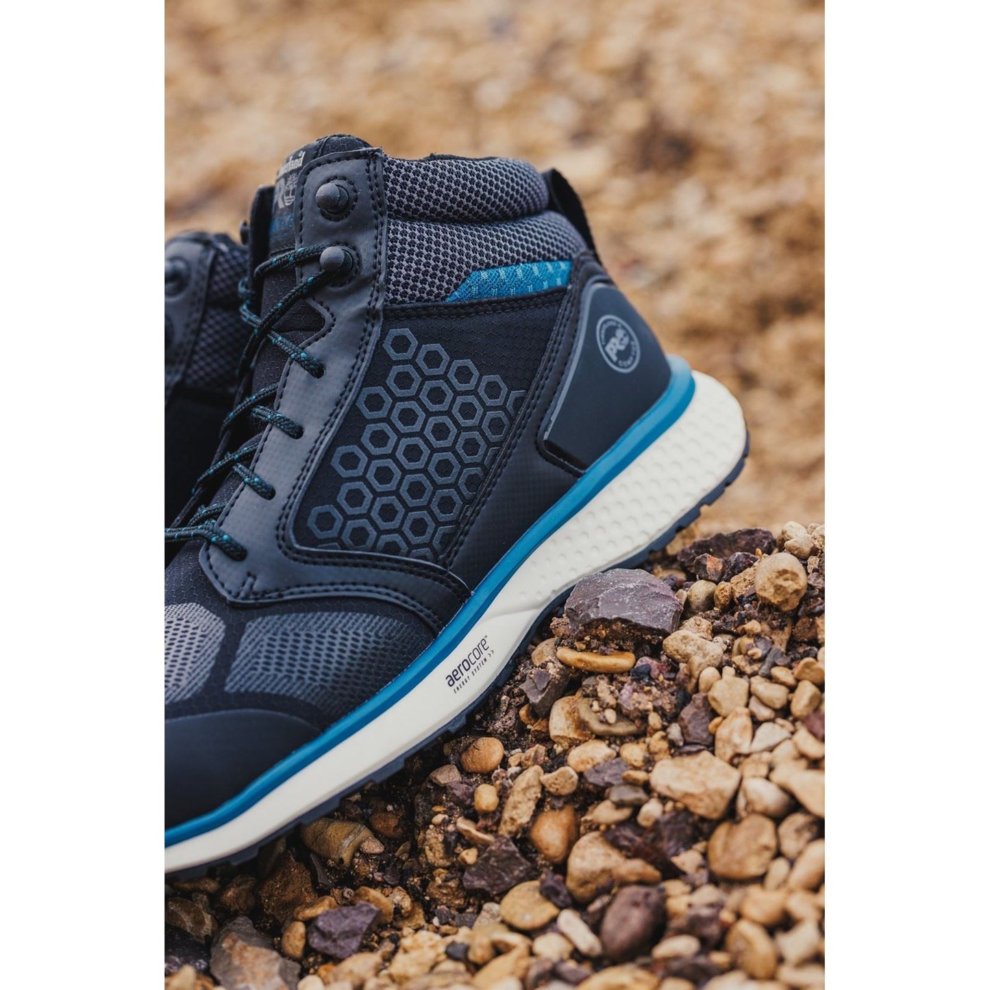 Timberland Pro Men's Reaxion Mid Composite Safety Boot in Black/Blue