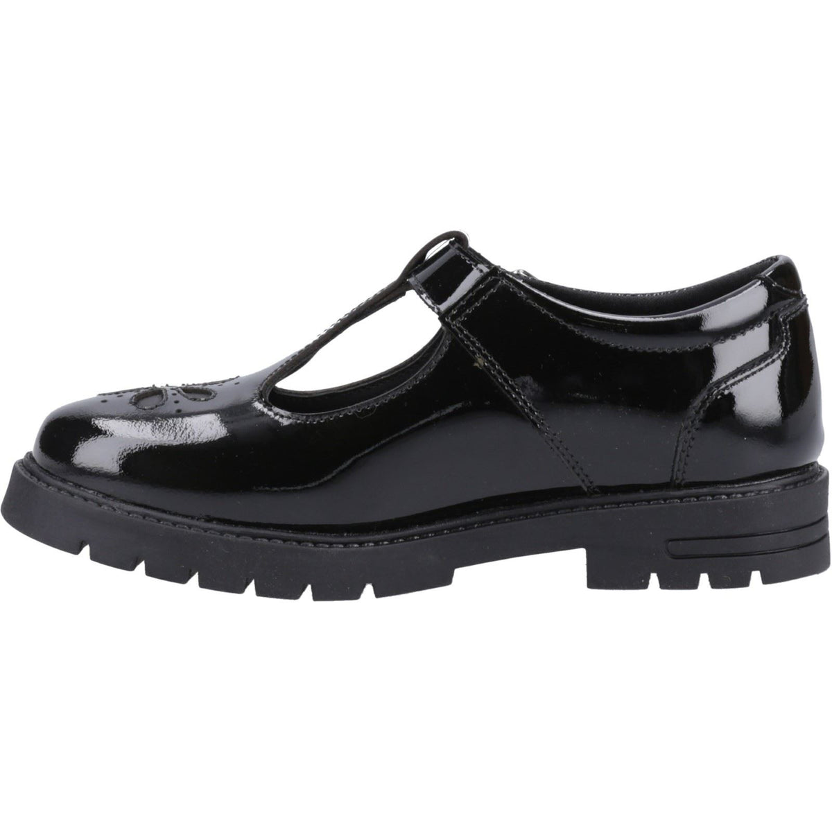 Hush Puppies Fiona Patent Leather Youth Black Shoes