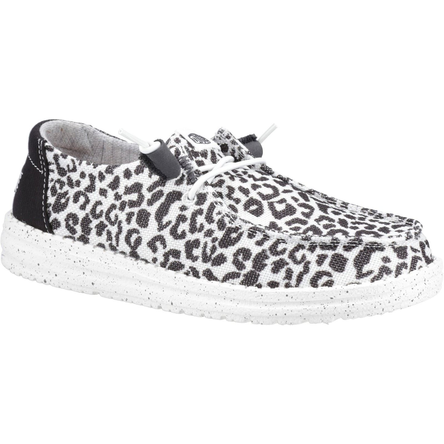 HEYDUDE Women's Wendy Leopard Shoe in Black/Grey