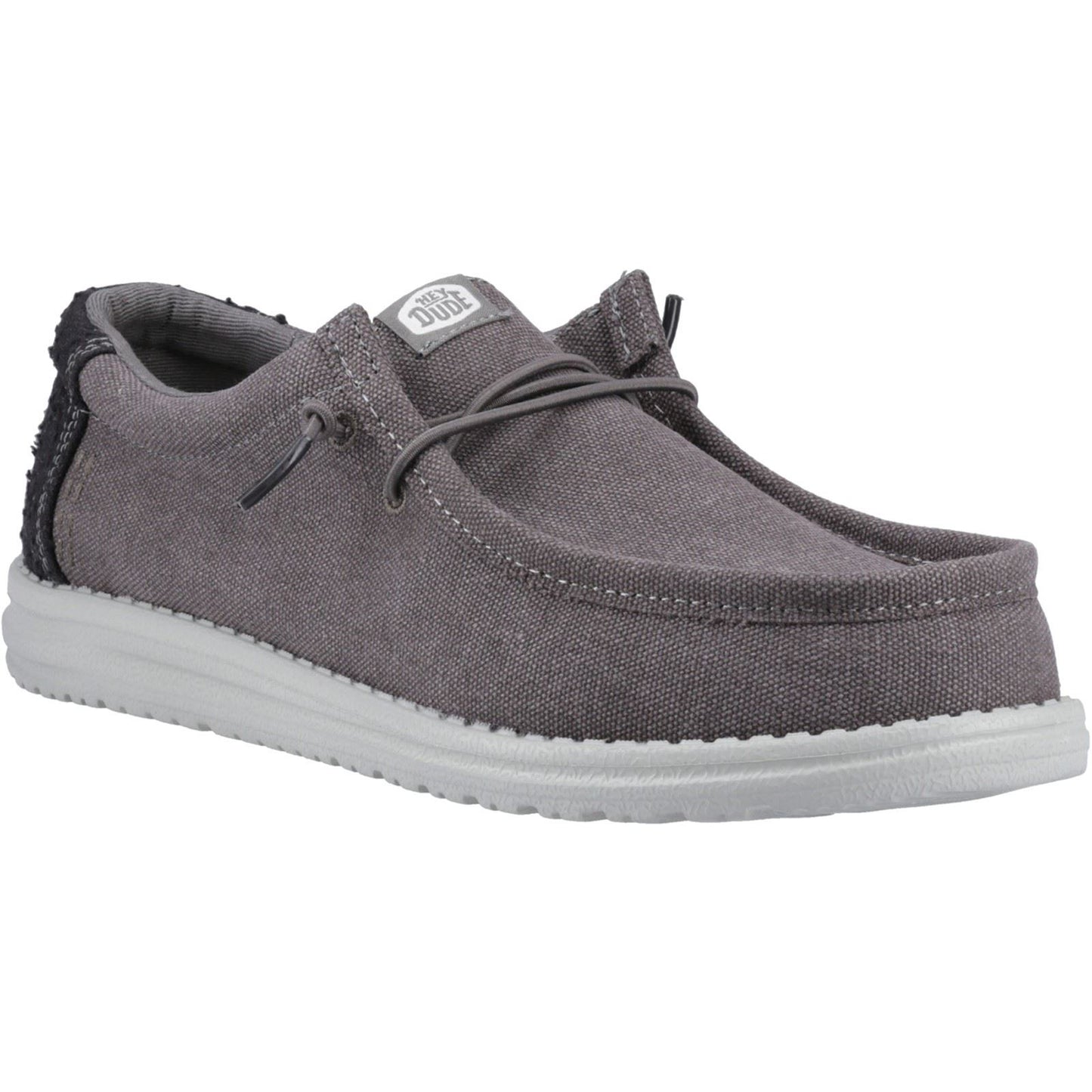 HEYDUDE Wally Workwear Polyester Blend Men's Granite Grey/Black Moccasins Shoes