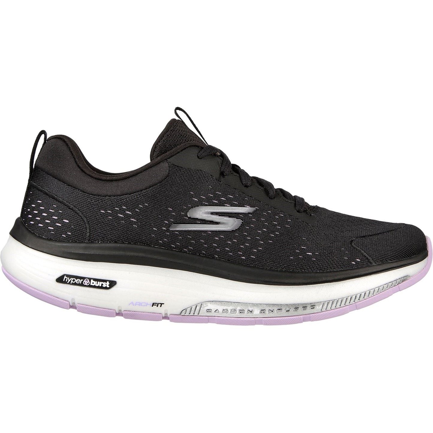 Skechers Women's Go Walk Workout Walker Outpace Trainers in Black/Lavender