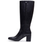 Hush Puppies Oprah Long Leather Women's Black Heeled Knee High Boots