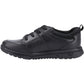 Hush Puppies Steven Leather Youth Black Lace-Up Shoes
