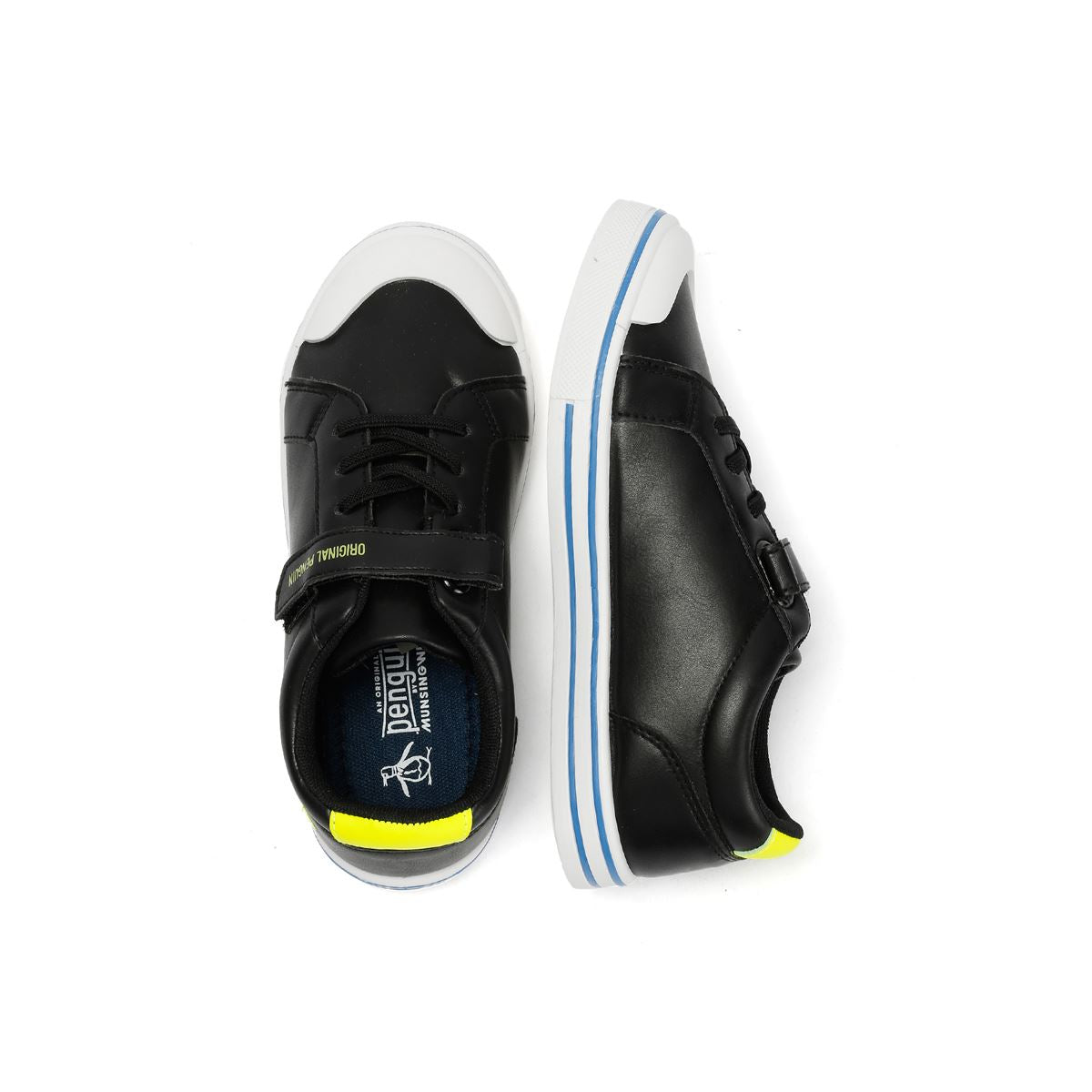 Penguin Junior Rainbow Black/Safety Yellow Trainers