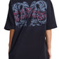 Ed Hardy Brave Hearts True Washed Relaxed Women's Black T-Shirts