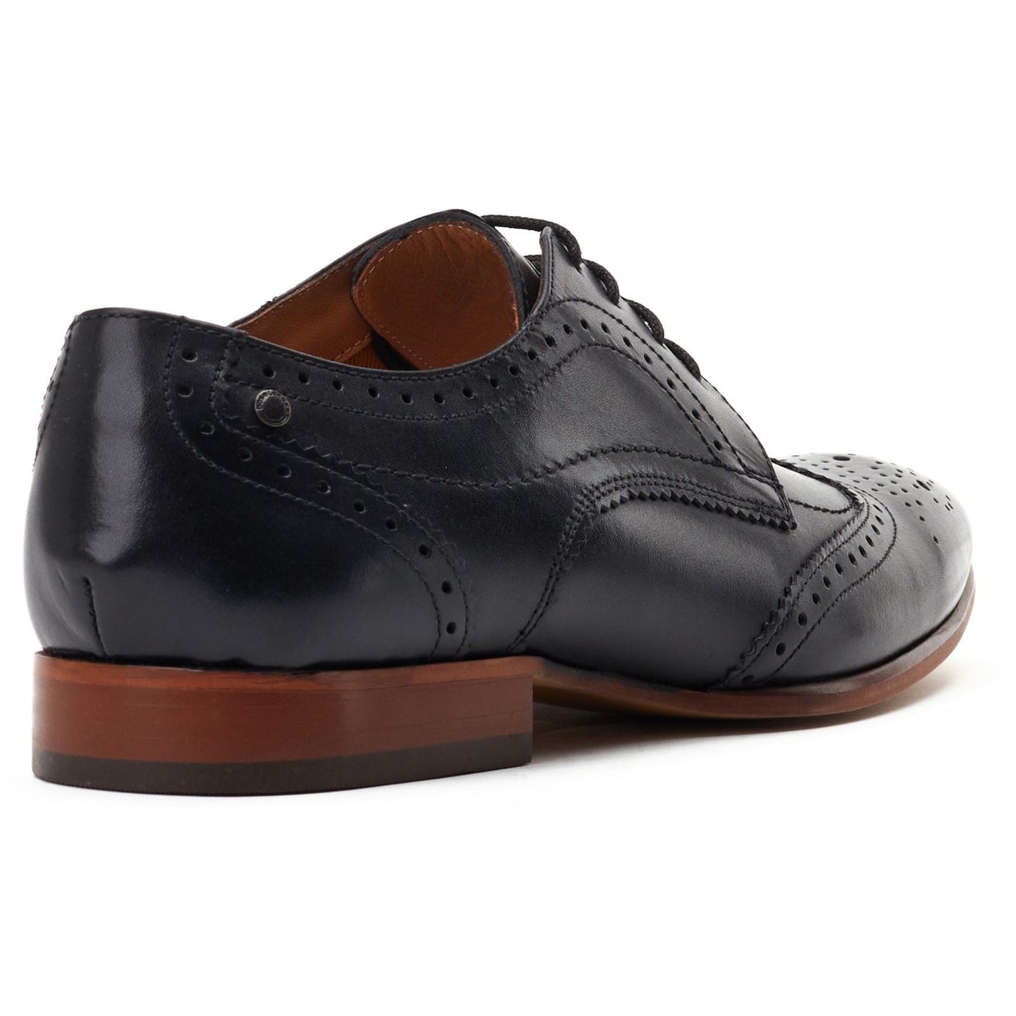 Base London Barbera Leather Men's Black Standard Brogues Shoes