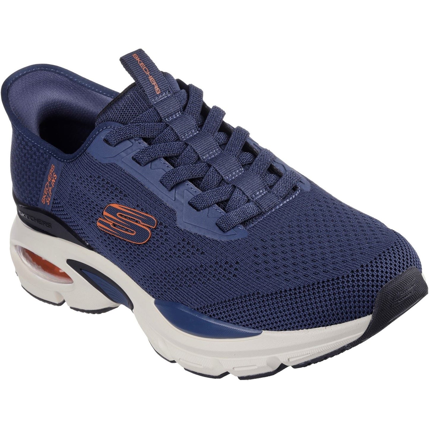 Skechers Men's Skech-Air Ventura Vanderway Shoes in Navy/Orange