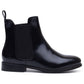 Hush Puppies Colette Leather Women's Black Wide Fit Flat Chelsea Boots