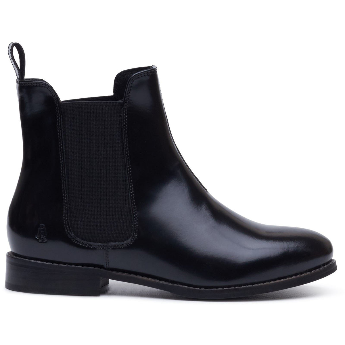 Hush Puppies Colette Leather Women's Black Wide Fit Flat Chelsea Boots