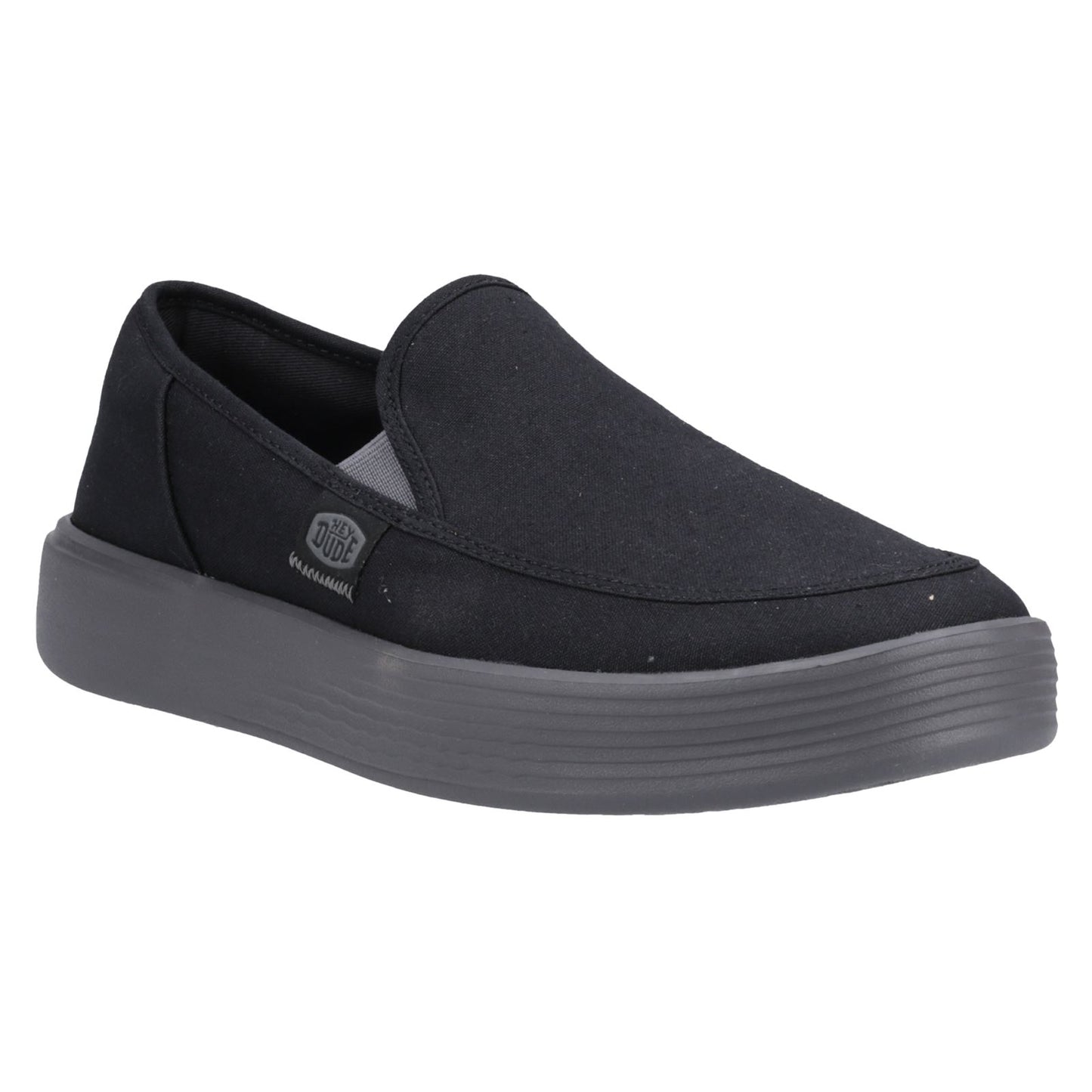 HEYDUDE Men's Sunapee Canvas Shoe in Black/Charcoal