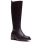 Hush Puppies Antonia Long Leather Women's Chocolate Heeled Knee High Boots