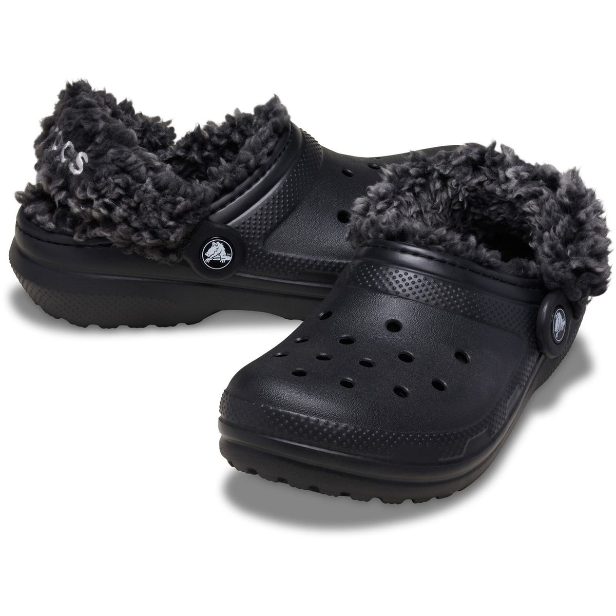 Crocs Classic Fleece Lined Polyester Blend Unisex Kid's Black Clogs