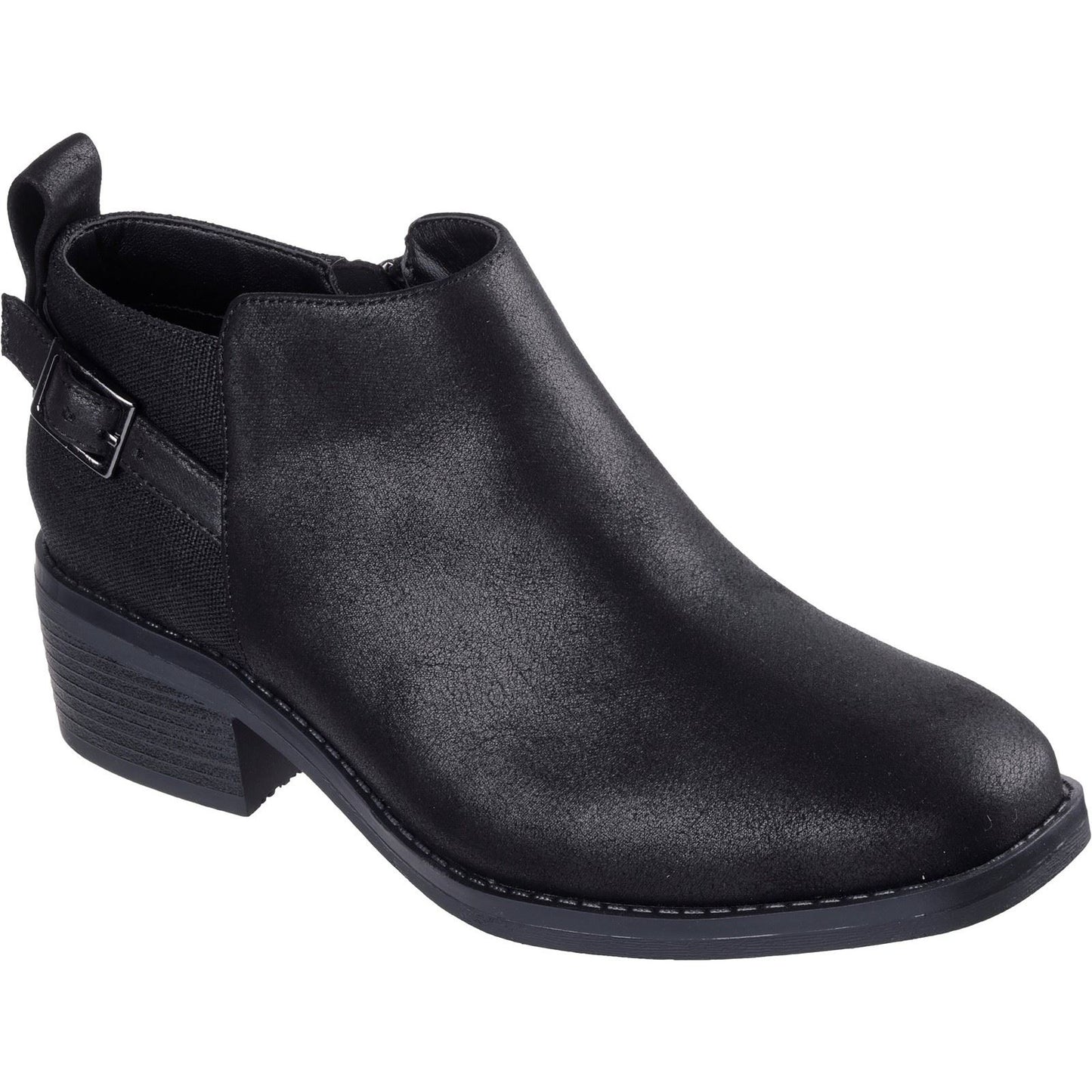 Skechers BOBS Wander Luxe Textile Women's Black Heeled Ankle Boots