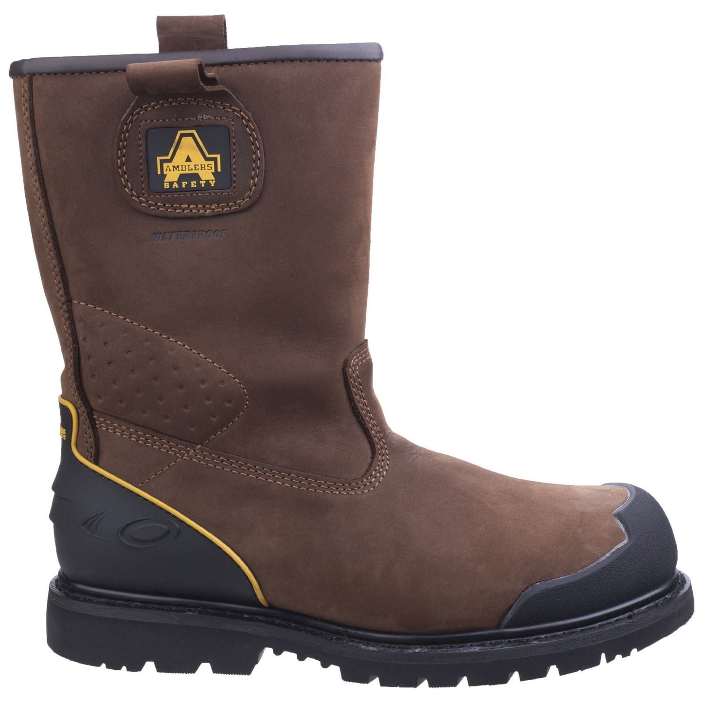 Amblers Safety Men's FS223 Goodyear Welted Waterproof Pull on Industrial Safety Boot in Brown