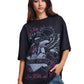 Ed Hardy Brave Hearts True Washed Relaxed Women's Black T-Shirts