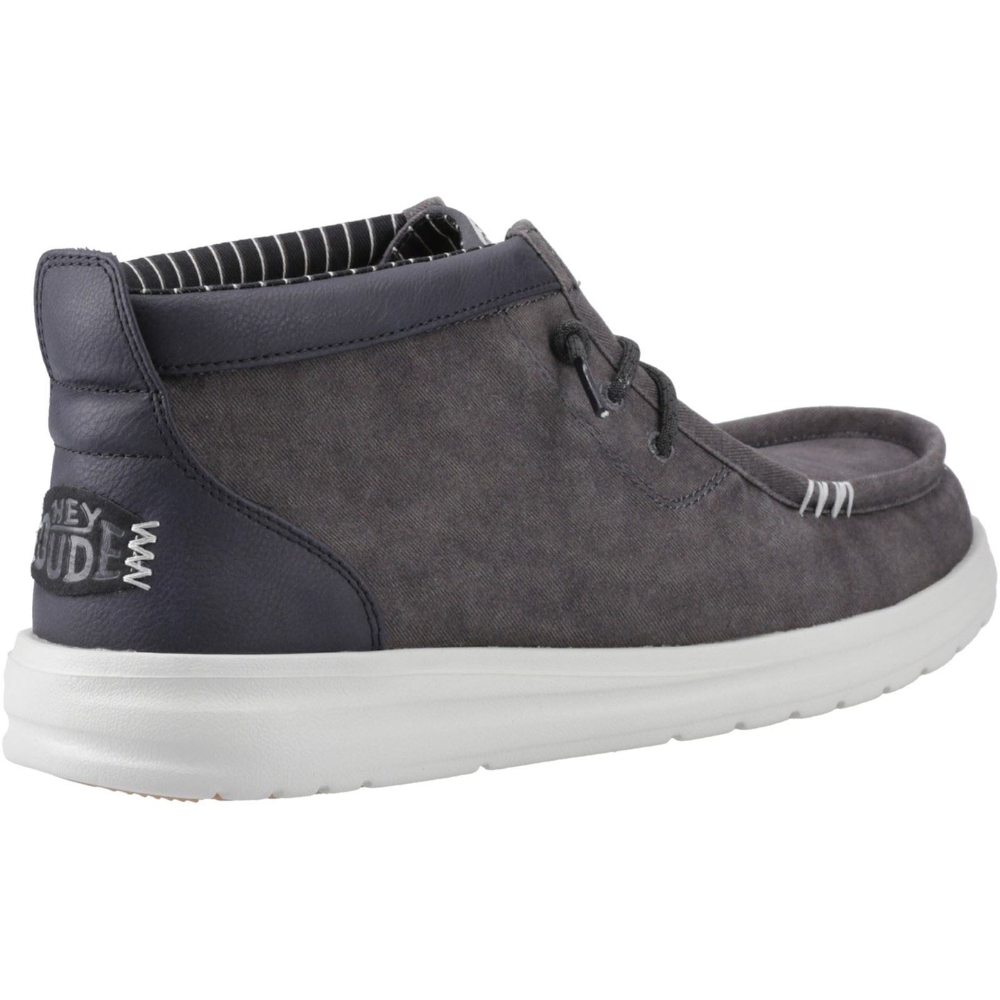HEYDUDE Wally Mid GripR Cotton Men's Black Oyster/Black Ankle Boots
