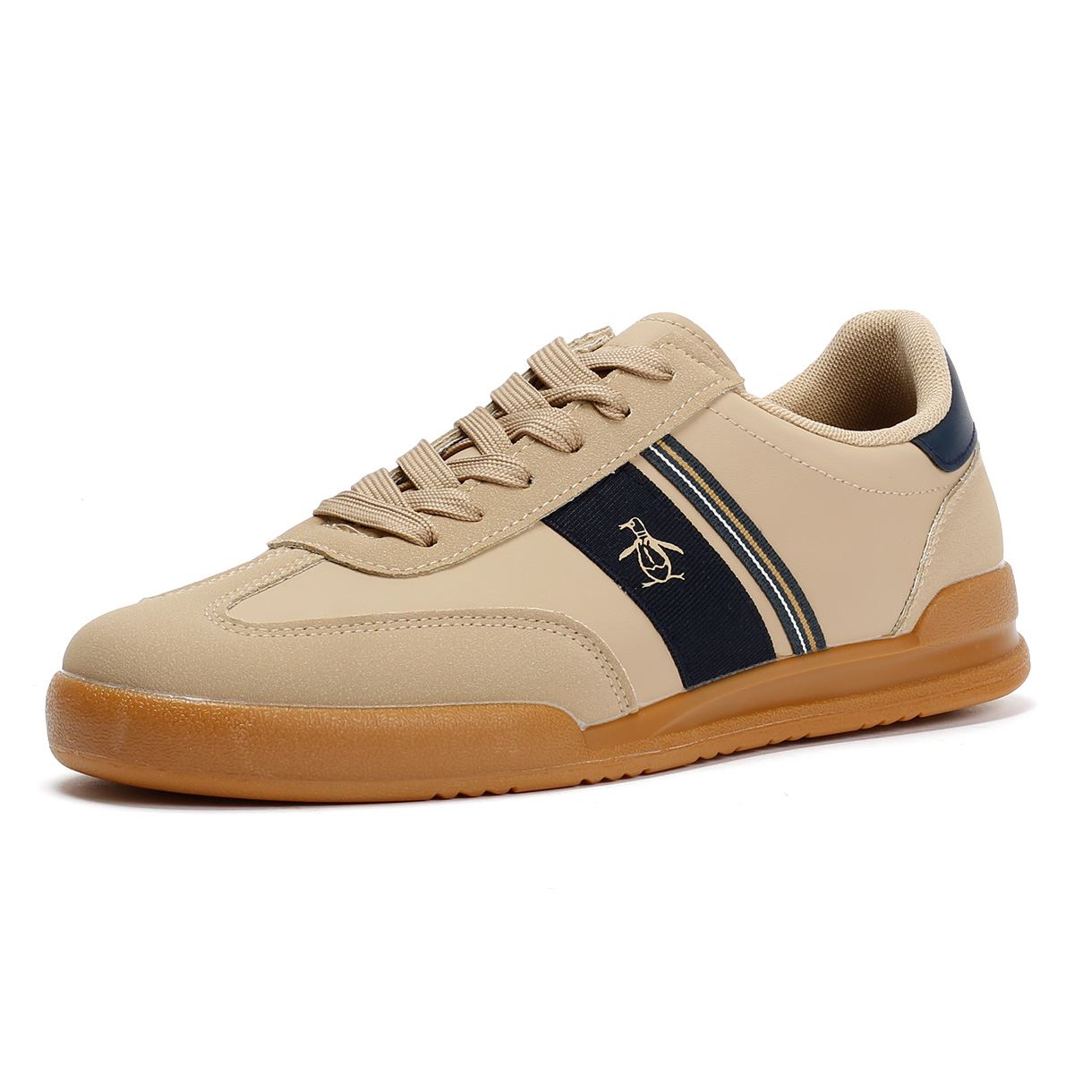 Penguin Gaz Men's Beige/Navy Trainers